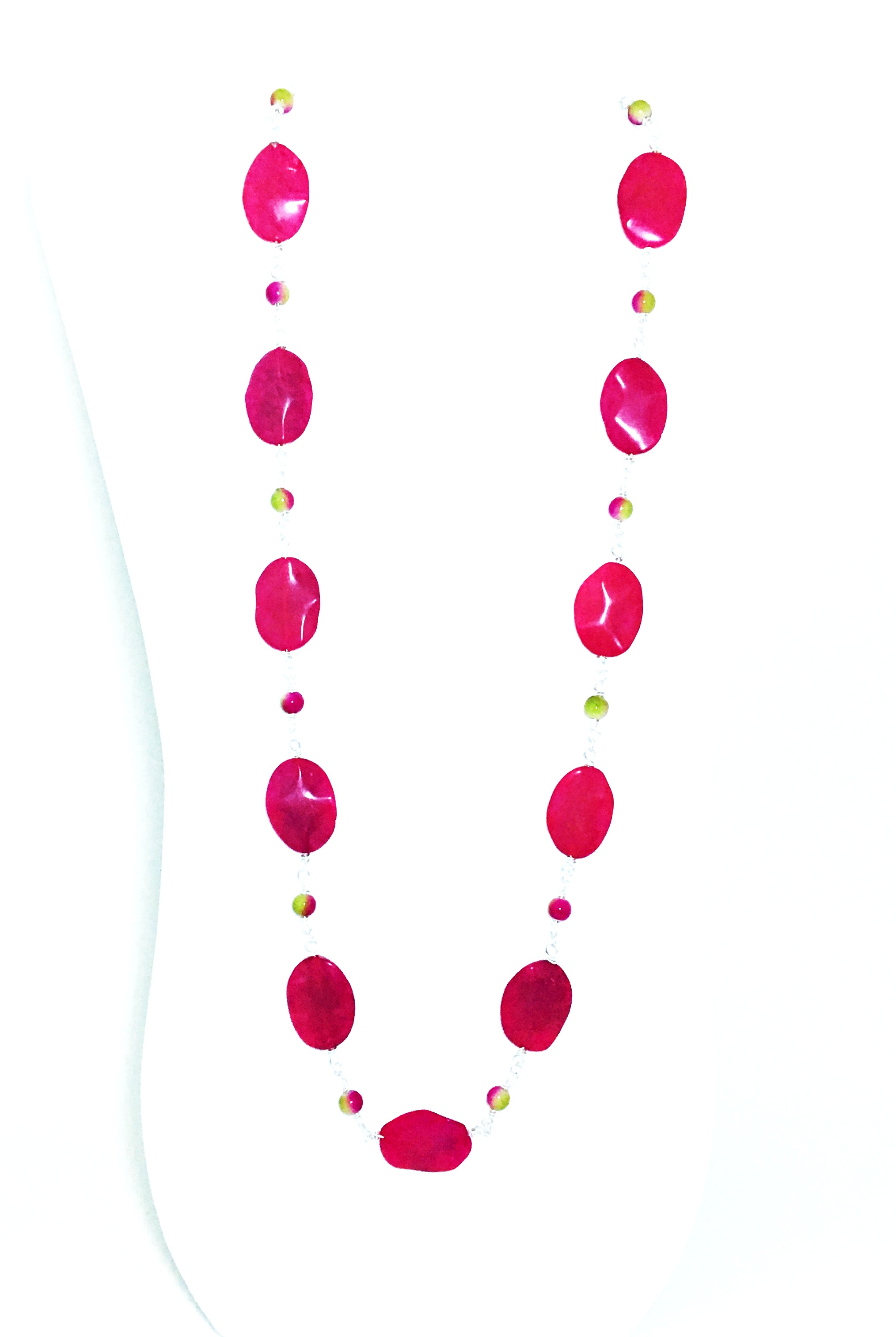 Hot Pink and Green Necklace 2